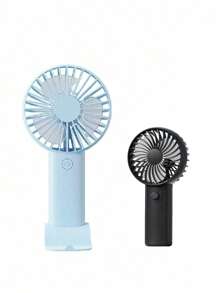 1 pieza Ventilador de triple hoja recargable por USB con soporte, se puede usar como soporte para teléfono/tableta, diseño lindo adecuado tanto para niños como para niñas. Regalo ideal para mujeres, perfecto para actividades al aire libre, playa, oficina, escuela, hogar [Ventilador de refrigeración de verano]