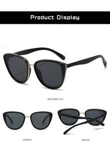 1 Peça Óculos Grandes de Gato Femininos, Armação Dourada de Plástico, Óculos da Moda, Óculos de Fotografia de Rua da Moda, Design Personalizado, Moda e Versátil, Sem Formato de Rosto Delicado, Moda Diária, Para Usar Óculos, Óculos para Uso Externo, Óculos para Dirigir, Fotografia de Rua, Óculos para Desfile de Moda, Óculos de Praia de Verão