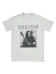 Burzum-Shirts Men Fun Cotton Tee Shirt Round Collar Short Sleeve Shirts Idea Clothing-TRENDORA - White - View 1