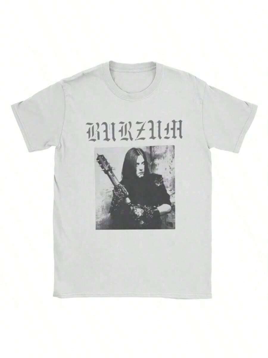 Burzum-Shirts Men Fun Cotton Tee Shirt Round Collar Short Sleeve Shirts Idea Clothing-TRENDORA - White - View 1
