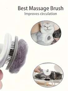 1 pièce Brosse d'épilation à clic unique, traitement rapide des poils d'animaux de compagnie, lavable et facile à transporter