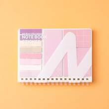 280 Pages Multifunctional Note Pad With 40 Sticky Notes, 160 Index Stickers, 20 Expansion Stickers, 60 Inner Pages, Adhesive, Index Stickers With Soft Ring, Horizontal Line, And Notebook,School Supplies,Back To School