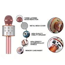 Microphone Audio Integrated Microphone Home Singing K Wireless Bluetooth Can Be Inserted Tf,Usb Card Play Music Outdoor Party Family Gathering,Microphone,Mic,Wireless Microphone