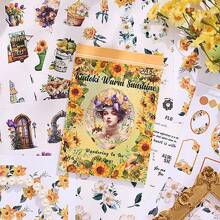 Libro de pegatinas con estampados florales vintage - Colección retro de motivos botánicos y humanos | 20 hojas artísticas con diversos diseños de plantas, flores y figuras | Perfecto para diarios hechos a mano, scrapbooks, fundas de teléfono y manualidades DIY
