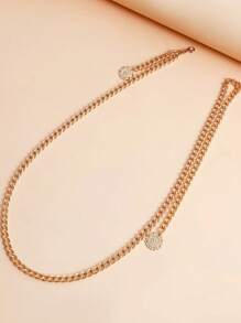1pc Women Simple Single-Layer Waist Chain, Suitable For Daily Outfit, Beach, Party And Gathering Summer School Fall, Autumn, Halloween