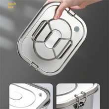 Caja de almuerzo de acero inoxidable 304 con doble capa y compartimentos separados, a prueba de fugas, útiles escolares