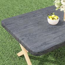 1pc Rectangle Wooden Pattern Table Cover, Waterproof Vinyl Tabletop Protector, Composite Flannel Anti-Scratch Tablecloth, Wipe Clean Anti-Stain Anti-Oil Surface Decor For Indoor Outdoor, Garden BBQ, Picnic, Camping, All Seasons, Spring/Summer - Multicolor - View 19