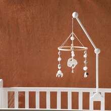 Simple Design Natural Wooden Adjustable Cloud Bracket, Baby Crib Hanging Decor Accessory, Suitable For Various Mobiles, Easy To Assemble Hanging Bracket, Home Decor Storage Essential - Multicolor - View 4