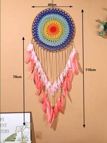 1pc Handmade Decorative Art Feather Dream Catcher - Ideal Wall Decor And Perfect Gift For Special Occasions, Children's Room, Party, Wedding, Handcrafted Concentric Feather Wall Hanging Decor Room Decor Bedroom Decor Home Decor