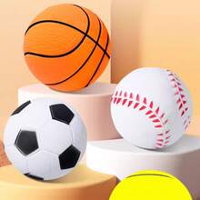 1pc 6cm Wrist Bounce Back Ball, Wrist Strap Attached, Toss & Rebound, Bouncy Ball Game For Boys, Indoor Outdoor Court Yard Interactive Game With Friends - Multicolor - View 4