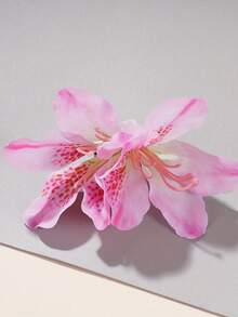 1 件波西米亚风格人造花发夹 - 鲜艳的粉色和紫色花朵发夹，适合女孩，非常适合婚礼、新娘盘发和时尚刘海，婚礼发饰 | 装饰性发饰 | 鲜艳的彩色发夹，女孩发饰发夹爪夹发夹，学校用品