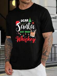 Camiseta divertida de whisky de Navidad - Regalo para amantes del whisky, camiseta para fiestas navideñas para hombres y mujeres - Regalo para el marido, camiseta para beber en vacaciones - Negro - Ver 1