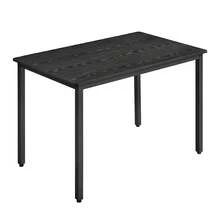 Esstisch, Küchentisch, 70 x 110 x 77 cm, Esszimmertisch für 4 Personen, Tisch Wohnzimmer, Schreibtisch, für Esszimmer, Küche, Industrie-Design, ebenholzschwarz-Mattschwarz - Ebenholzschwarz + Mattschwarz - Übersicht 3