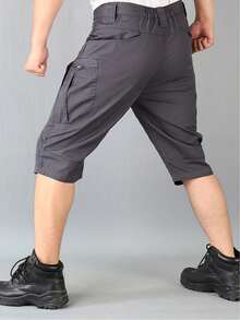 Men's Tactical Shorts With Multiple Pockets, Durable Multifunctional Utility Shorts, Quick-Drying Summer Training Shorts With Multiple Pockets - Grey - View 3