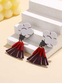 1 Pair Volcano Eruption Resin Earrings, Suitable For Women For Party & Everyday Wear