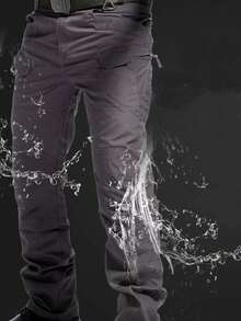 Men's Tactical Pants With Multiple Pockets, Multi-Pocket Design For Hiking & Outdoor Adventures, Camping Gear - 灰色 - 查看 3