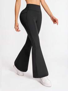 Slim-Fit Yoga Pants With Side Pockets, Exercise Fitness Workout Leggings