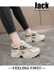 New Spring/Summer Popular Korean Fashion Chunky Sneakers, Thick Sole Breathable Mesh Women Shoes
