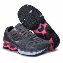 Women Wedge Sneakers - 石墨色/粉紅色 - 查看 4