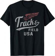 Usa Track And Field Faded Jersey T-Shirt@EX Gifts For Boyfriend - Black - View 1