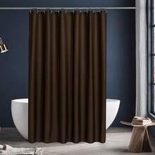 New N&Y HOME Fabric Shower Curtain Or Liner With Magnets - Brown Shower Curtain For Bathroom With Hotel Quality, Machine Washable - Brown, 72x72 - 棕色 72 英寸寬 x 72 英寸長(1 包) - 查看 7