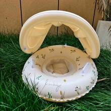 Infant Swimming Pool Float With Canopy, Inflatable Baby Swim Ring With Detachable Sunshade, Outdoor Swimming Pool Accessories And Pool Party Games, Toddler Swimming Float Toy - Multicolor - View 7