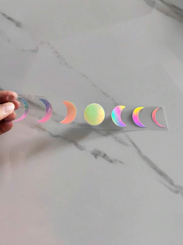 1 Pc Moon Phases Car Sticker, Lunar Chiaroscuro Mystical Witch Vinyl Banner Decal For Car Back Windshield, Water Bottle, Laptop - Easy To Apply