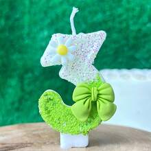 1 Nến số sinh nhật, Nến hoa nơ xanh trang trí bánh sinh nhật, Nến sequin trang trí bánh, Thích hợp cho các bé gái và các vật phẩm kỷ niệm ngày cưới của phụ nữ - Nhiều màu - Xem 12