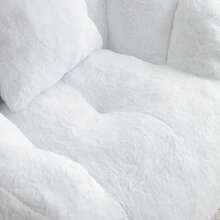Giant Bean Bag Chair With Footstool,Lazy Sofa - Oversized High Back Corduroy Bean Bag Couch,Floor Sofa For Living Room, Home Theater, Play Zone - & Non-Slip Base,Very Suitable For Bedrooms, Living Rooms, Game Rooms, Study Rooms, Offices, Or Apartments. - B-白色(附腳蹬豆袋椅) - 查看 5