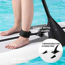 Stand Up Paddling Board 305cm Adults Inflatable Stand Up Paddle With All Accessories, For All Skill Levels, 200kg Load Capacity For 2 People - 黑與白 - 查看 6
