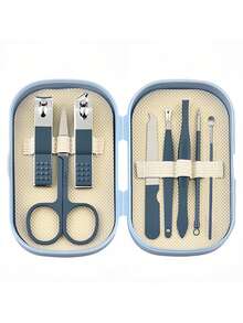 Professional Stainless Steel Nail Clipper Set With Ear Pick And Nail File - Portable Pedicure And Manicure Tools For Finger And Toenails