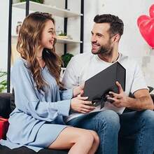 1 Piece Rigid Foldable Gift Box With Magnet And Bow, Gift Packaging Box, Perfect For Valentine's Day Birthday Gift - màu đen - Xem 5