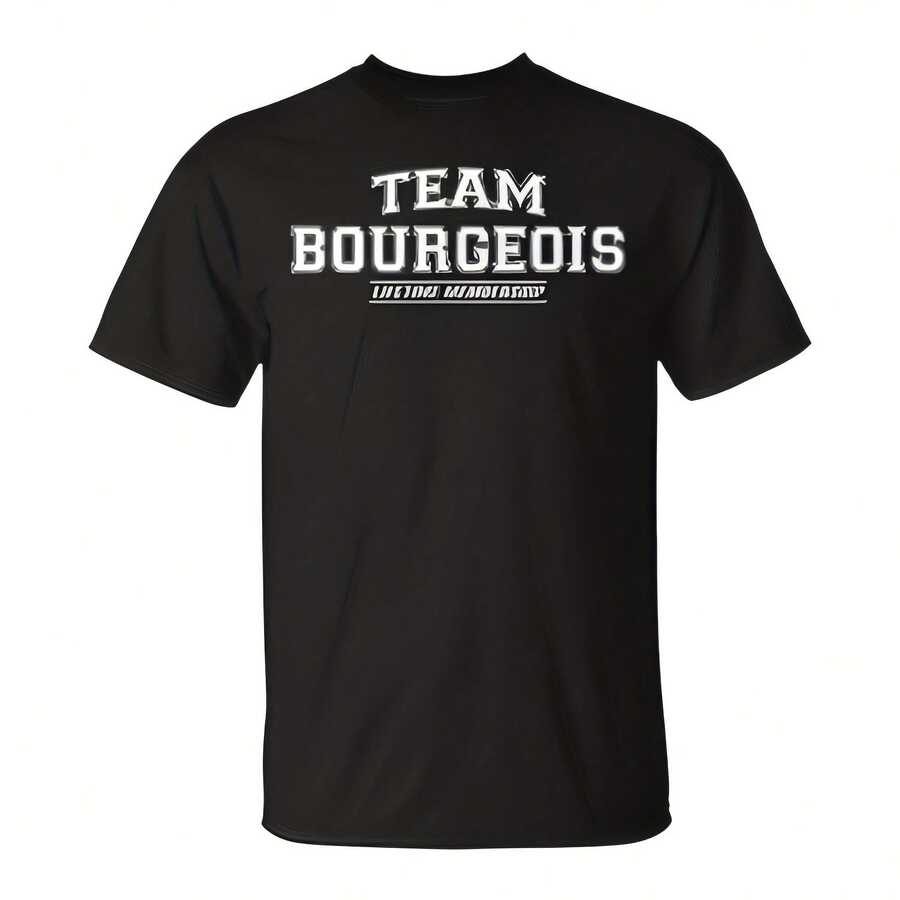 Team Bourgeois Proud Family Surname Last Name T-Shirt 220g Cotton Crew Neck Top With Gentle Be Yours Typography And Pastel Color Design,Subtle Y3539K Meets Natural Style, I For Young Wo Seeking A Calm,Great Gift For A Gentle Soul,Casual Yet Elegant Daily Wear For Garden Walks, Coffee Dates, Art Museums, Or Reading Nooks - Black - View 1