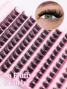 120 tufos, D Curl 8-16mm Mistos 0.07mm, Cílios Falsos de Vison Impermeáveis, Leves e DIY, Adequados para Maquiagem Natural a Dramática, Adequados para Uso Diário e Eventos