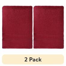 2 Pack Performance Solid Bath Towel 54" X 30" Crimson Red - 2 - View 1