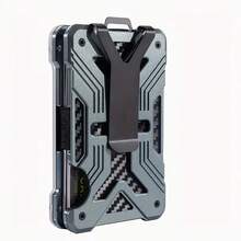 1 PCS Minimalist Wallet - RFID Protection, Ultra-Thin Aluminum Travel Card Holder, Card Storage Box, Credit Card And Wallet Organizer, With Transparent ID Card Holder, Can Hold Up To 15 Cards And Cash Holder, Slim Tactical Money Clip, Scratch Resistant Slim Card Holder Wallet - Front Pocket Wallet For Men & Women - 彩色 - 查看 8