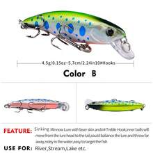 PRO BEROS PROBEROS 1PC Sinking Minnow Fishing Lure Jigging Lure Fish Bait Fishing Gear SwimBait 3D Eyes For Fish
