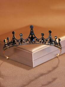 1pc Rhinestone Crown Bride Wedding Tiara Princess Birthday Hair Accessories Alloy Rhinestone Crown - Multicolor - View 13