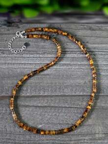 1 件装天然蓝宝石隔片金属复古项链天然宝石帝王石波西米亚风格女士礼物