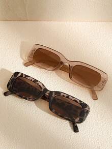 2 件青少年精致几何时尚眼镜，适合度假装、学校郊游、外出装、露营配件