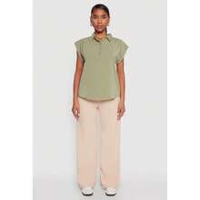 Ruched Cap Sleeve Blouse - Multicolor - View 3