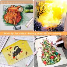 Multiple Colors Alcohol Markers,168/120/80/60/48 Colours Double Tipped Alcohol Markers,Give Impermeable Mat,Chisel & Brush Alcohol-Based Art Marker Set For Adults Coloring Illustration,Great Value Pack For Students Art Class- Refillable Ink Back To School