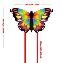 Orange Butterfly-Shaped Kite, Colorful Butterfly Design, Outdoor Leisure Essential, Spring - Multicolor - View 6