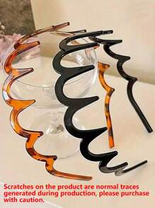 1pc Mother's Day Leopard Patterned Hair Hoop, Fashion Elegant Casual Minimalist Resin Material Girls Solid Shiny Leopard Tooth Headband Hair Accessory Set, Suitable For Daily, Commuting, Bathing, Makeup, Fixing Messy Hair, Wavy Hair Hoop, Hairband, Hair Hoop Headbands