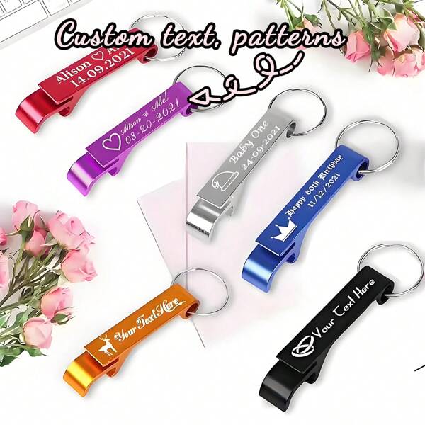 Abridor de botellas de aluminio de aleación multifuncional y creativo personalizado - Abridor de latas mini personalizado, material metálico, portátil, adecuado para uso en interiores y exteriores, equipo para exteriores | Llavero moderno | Metal, accesorios de cerveza personalizados, multifuncional, ajustable, ornamental, exquisito, adorable, moderno, colorido, cómodo, personalizado, único, regalos ideales para ella, papá, mamá, familia, amigos, hijo, hija, oficina, salón de té, escuela, hogar, renovación del hogar, abrebotellas y accesorios de abrebotellas personalizados