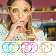 1pc Reusable Flexible Straw Glasses - High-Quality Fun And Soft Glasses For Parties Gifts,School Supplies - Multicolor - View 8