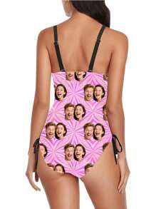 1 pieza Traje de baño personalizado para mujer, diseño de pareja personalizado, impresión facial, sexy y de moda, alta elasticidad, estilo ajustado, adecuado para playa y entrenamiento de natación, de moda para jóvenes, playa, vacaciones, ropa de baño para niñas, mejor regalo para novia/esposa, elegante, de moda, hipster, casual, minimalista chic, personalizado, personalizado, único, disfraces de hombre, guardarropa cápsula, estilo básico/urbano para hombres, regalos ideales para él, novio, familia, amigos, para cumpleaños, para vacaciones/vacaciones, para escuela/competencia, para deportes/escalada