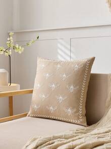 1 件驼色刺绣蜜蜂装饰枕套，适合室内家居装饰，四季皆宜，仅枕套，无枕芯 - 駝色 - 查看 8