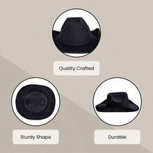 paquete de 4 sombreros de vaquero de fieltro negro, paquete a granel de sombreros de vaquero para hombres, niñas, Halloween, cumpleaños, despedida de soltero, despedida de soltera, talla adulta - espliego - Ver 3