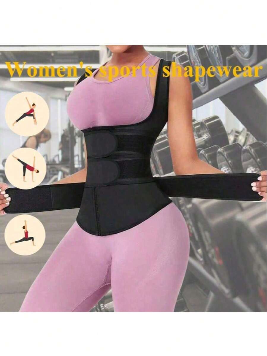 Sport Waist Trainer For Women And Men, Neoprene Sweat Belt Abdomen Slimming Trimmer For Exercise And Fitness, Tummy Control Body Shaper Wrap Exercise Waist Belt Suitable For Workout Home Sports And Walk - Black - View 1